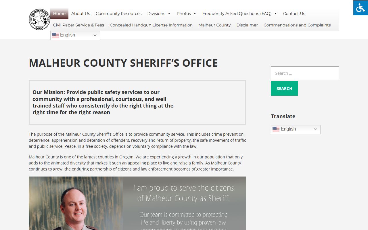 Malheur County arrest records Sheriff's Office homepage