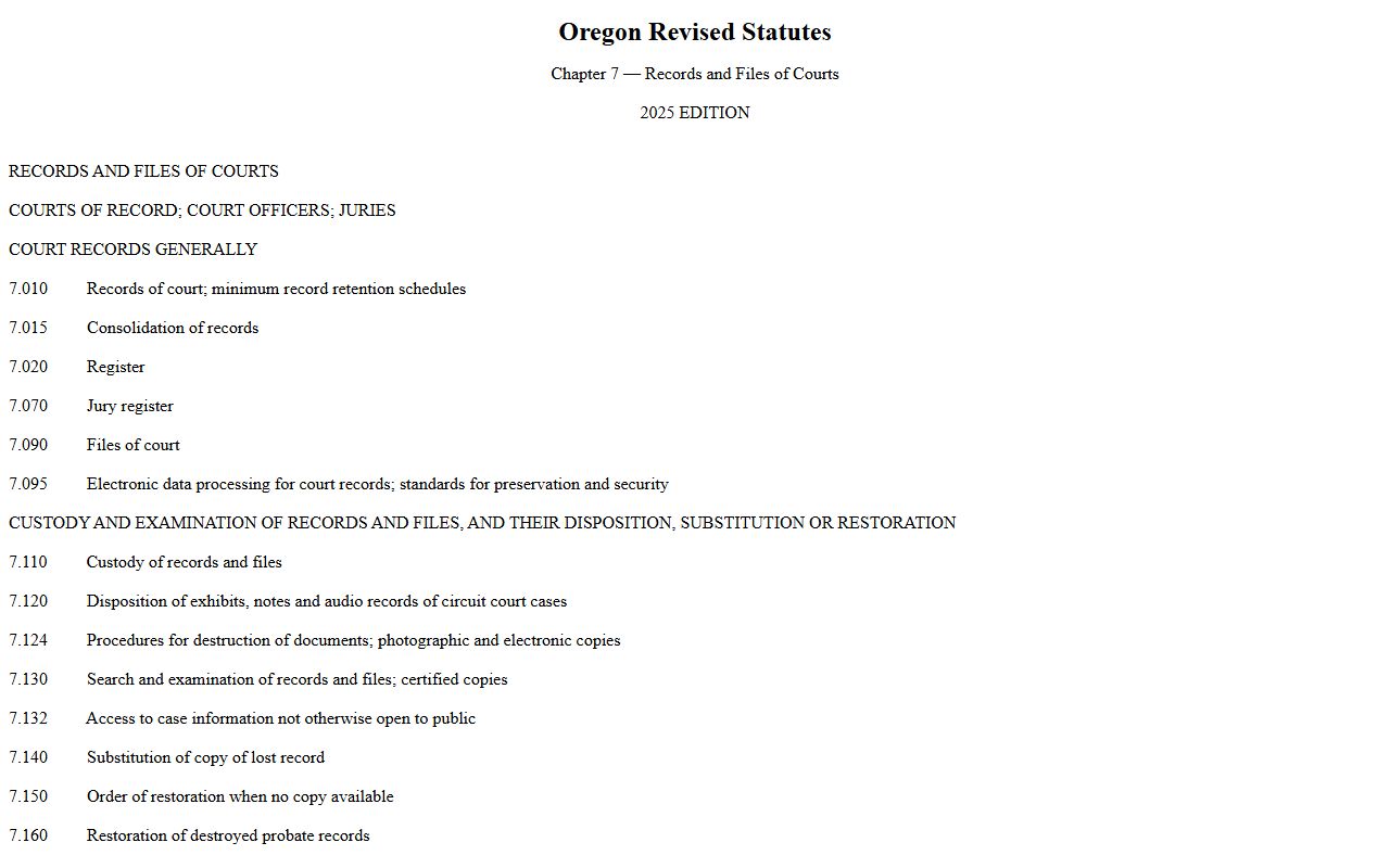 Malheur County court records Oregon court records statute