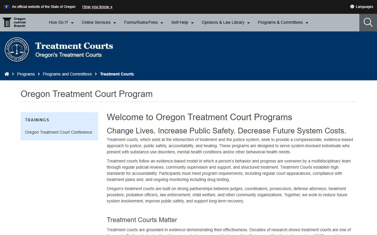 Oregon treatment courts overview for Malheur County Circuit Court
