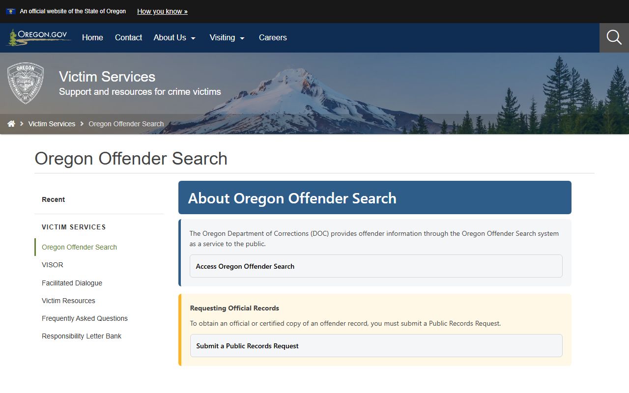 Malheur County inmate records and Oregon DOC offender search information